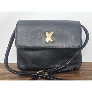 Paloma Picasso Vintage Black Soft Italian Leather Shoulder Crossbody Bag